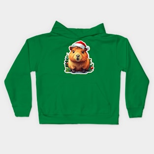 Capybara Christmas, Christmas Animals, Cute Adorable Funny Capybara Kids Hoodie